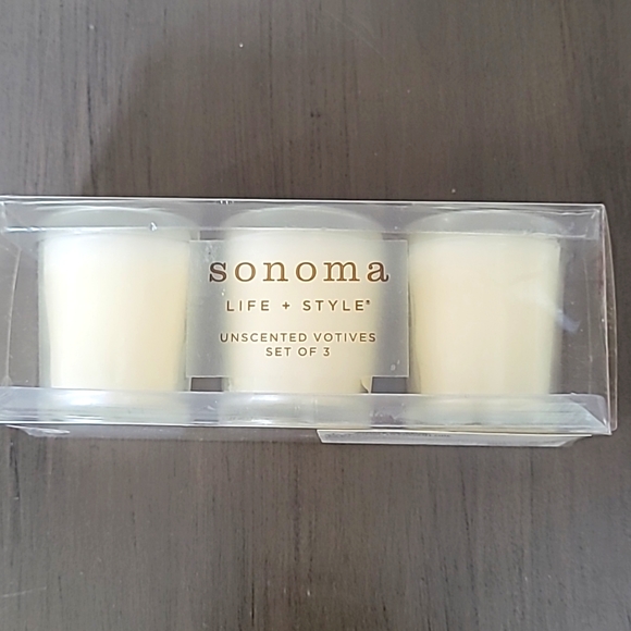 Sonoma Accents Nwt Sonoma 3 Unscented Voltive Candles Os Off White Or Cream Color Poshmark